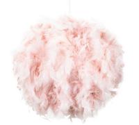 Contemporary and Unique Large Pink Real Feather Decorated Pendant Light Shade - 40cm Diameter & 40watt Maximum - Beautiful Statement Piece by Happy Homewares