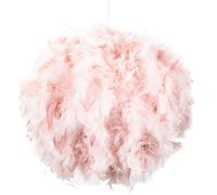 Happy Homewares Contemporary and Unique Large Pink Real Feather Decorated Pendant Light Shade - 40cm Diameter & 40watt Maximum - Beautiful Statement Piece