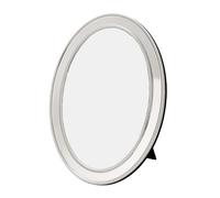 Happy Homewares Contemporary Chic Oval Nickel Plated Metal 4x6 Picture Frame with 3D Dotted Design | For Table or Wall