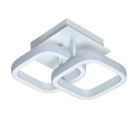 Happy Homewares Contemporary Compact Double Head 40w LED Ceiling Light Fitting in Matt White