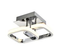 Happy Homewares Contemporary Compact Double Head LED Chrome Ceiling Light Fitting