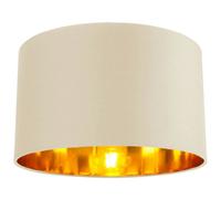 Happy Homewares Contemporary Cream Cotton 14" Table/Pendant Lamp Shade with Shiny Copper Inner