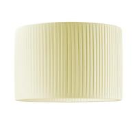 Happy Homewares Contemporary Designer Double Lined Pleated Cream Cotton Fabric 12" Drum Lamp Shade | 60w Maximum | 20cm x 30cm