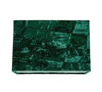 Modern and On-Trend Designer Emerald Green Forest Crushed Velvet Fabric Rectangular Lamp Shade for Wall Ceiling or Table - 29cm Length Suitable for The Home or Commercial Usage by Happy Homewares
