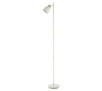 Happy Homewares Muted Dove Grey Scandinavian Designed Floor Lamp With Wooden Trim