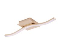 Happy Homewares Contemporary Designer Single Wavy Strip LED Ceiling Light Fitting in Matte Gold
