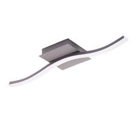 Contemporary Designer Single Wavy Strip LED Ceiling Light Fitting in Matte Grey | 6w LED | 3000k Warm White | 300 Lumens | Class 1 by Happy Homewares