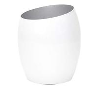 Happy Homewares Contemporary Designer White Gloss Metal Integrated LED Table/Floor Lamp Uplighter with Silver Inner Finish | 5w Integrated Warm White LED 450 Lumens | 16cm Height | On/Off Switch