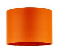 Happy Homewares Contemporary Drum Lamp Shade In Vibrant Orange Cotton Blend Fabric