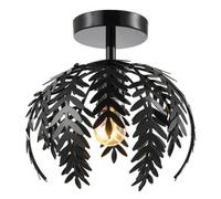 Happy Homewares Contemporary Fern Leaf Designed Ceiling Lighting Fitting in Black Gloss Finish Happy Homewares Black