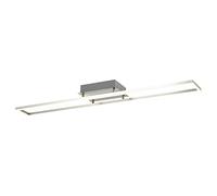 Happy Homewares Contemporary IP20 Energy Saving LED Rectangular Strip Ceiling Light Fitting in Satin Nickel Perfect for Kitchens | 38w = 125w | 3000k Warm White | 91cm Length