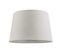 Contemporary Light Cream Linen Fabric Drum Lamp Shade with White Cotton Inner | 30cm x 20cm x 25cm | for Lamp Base or Hanging Pendant by Happy Homewares