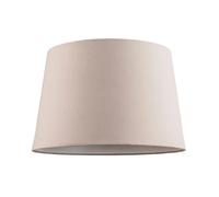 Happy Homewares Contemporary Light Taupe Linen Fabric Drum Lampshade with Cotton Inner
