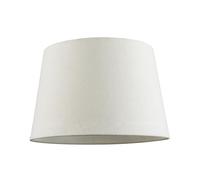 Happy Homewares Contemporary Off-White Linen Fabric Drum Lampshade with White Cotton Inner | 30cm x 20cm x 25cm | for Lamp Base or Hanging Pendant