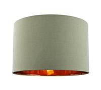 Happy Homewares Contemporary Olive Cotton 12" Table/Pendant Lamp Shade with Shiny Copper Inner