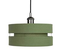 Happy Homewares Contemporary Olive Green Linen Fabric Triple Tier Ceiling Pendant Light Shade