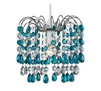 Happy Homewares Contemporary Pendant Shade With Teal Acrylic Droplets