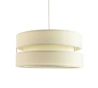 Contemporary Quality Cream Linen Fabric Triple Tier Ceiling Pendant Light Shade | 60w Maximum | Designer Style | 26cm Diameter by Happy Homewares