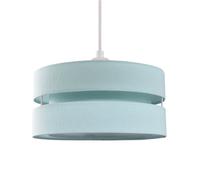 Happy Homewares Contemporary Quality Duck Egg Linen Fabric Triple Tier Ceiling Pendant Shade