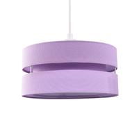 Contemporary Quality Lilac Linen Fabric Triple Tier Ceiling Pendant Light Shade | 60w Maximum | Designer Style | 26cm Diameter by Happy Homewares