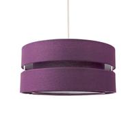 Contemporary Quality Purple Linen Fabric Triple Tier Ceiling Pendant Light Shade | 60w Maximum | Designer Style | 26cm Diameter by Happy Homewares