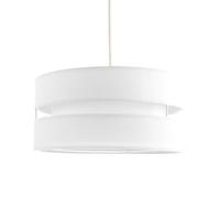 Happy Homewares Contemporary Quality White Linen Fabric Triple Tier Ceiling Pendant Light Shade