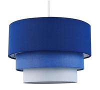 Contemporary Round Triple Tier Midnight Navy Blue Cotton Fabric Designer Pendant Lighting Shade | 60w Maximum | Modern Style | 30cm Diameter by Happy Homewares