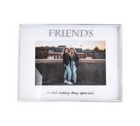 Happy Homewares Contemporary Silver Plated Metal Friends 4x6 Picture Frame for Wall or Table | Make Every Day Special on Glass Front