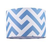 Happy Homewares Contemporary Sky Blue Fabric Lamp Shade with Geometric Chevron Pattern in Baby Blue | Size: 12 inches Happy Homewares Baby Blue 12 inches