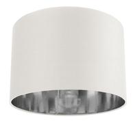 Happy Homewares Contemporary White Cotton 12" Table/Pendant Lamp Shade with Shiny Silver Inner