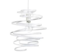Modern Designer White Gloss Metal Double Ribbon Spiral Swirl Ceiling Light Pendant Shade | 23cm Diameter | 60w Maximum by Happy Homewares