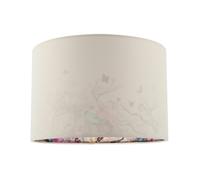 Happy Homewares Cream Linen Fabric Lamp Shade with Inner Cotton Colourful Floral Print
