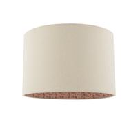 Happy Homewares Cream Linen Lamp Shade with Inner Pink and Red Floral Fabric Lining