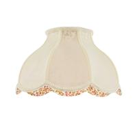 Happy Homewares Cream Victorian Lamp Shade with Scallop Edges and Floral Inner Lining