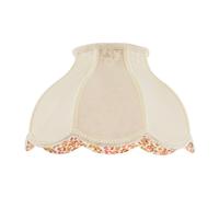 Traditional Cream Fabric Victorian Lamp Shade with Scallop Edges and Floral Inner Lining | 35cm x 22cm | for Table Lamp Base or Pendant by Happy Homewares