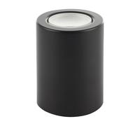Happy Homewares Cylindrical LED Floor Uplighter with Minimalist Architectural Design | Matte Black Metal Finish | 5W LED 375 Lumens Warm White