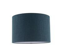 Happy Homewares Dark Navy Blue Textured Linen Fabric Lamp Shade with Cotton Lining
