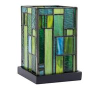 Happy Homewares Designer Art Deco Tiffany Table Lamp in Coloured Stained Glass in Green Happy Homewares Green