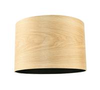 Happy Homewares Designer Bamboo Wood Effect Round Lamp Shade with Inner Black Lining