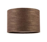 Happy Homewares Designer Bobbled And Textured Linen Lamp Shade In Chocolate Brown