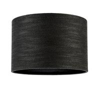 Happy Homewares Designer Bobbled And Textured Linen Lamp Shade In Graphite Black