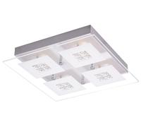 Happy Homewares Designer Brushed Chrome LED Bathroom Light with Glass Insets