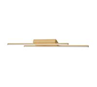 Happy Homewares Designer Metal Kitchen LED Semi-Flush Ceiling Light, Brushed Gold 89cm, 28W 3000K