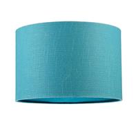 Happy Homewares Designer Coastal Waters Teal Textured Linen Fabric Circular Lamp Shade