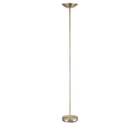 Happy Homewares Designer LED Uplighter Floor Lamp in Antique Brass with Memory Dimmer Button | 20w 2200 Lumens | 3000k Warm White | Adjustable Head | 180cm x 25cm