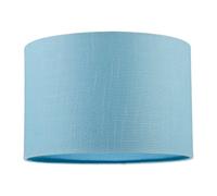Happy Homewares Designer Ocean Current Blue Textured Linen Fabric Circular Lamp Shade