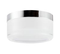 Happy Homewares Designer Polished Chrome Led Bathroom Ceiling Light With Opal Glass