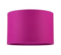 Happy Homewares Designer Raspberry Rose Textured Linen Fabric Circular Lamp Shade