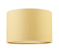 Happy Homewares Designer Soft Mellow Yellow Textured Linen Fabric Circular Lamp Shade