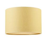 Happy Homewares Designer Soft Mellow Yellow Textured Linen Fabric Circular Lamp Shade